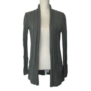 Banana Republic Open Front Women's Gray Knit Cardigan Long Sleeved RABBIT HAIR